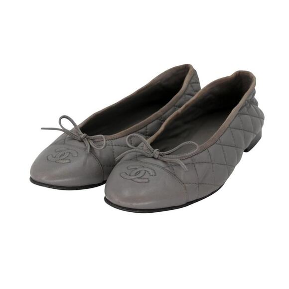 Chanel Ballet 36C Quilted Leather Cap-toe Flats CC-S0207P-C027 - Picture 4 of 11